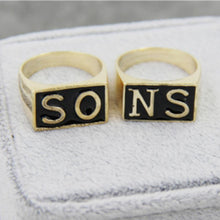 Load image into Gallery viewer, 2Pcs The Sons Of Anarchy Rings Men Rock Punk Cosplay Costume Silver Size 8-13 Harley Motorcycle Ring Finger