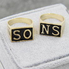 Load image into Gallery viewer, 2Pcs The Sons Of Anarchy Rings Men Rock Punk Cosplay Costume Silver Size 8-13 Harley Motorcycle Ring Finger