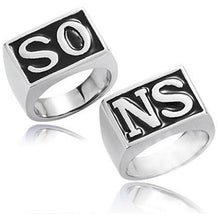 Load image into Gallery viewer, 2Pcs The Sons Of Anarchy Rings Men Rock Punk Cosplay Costume Silver Size 8-13 Harley Motorcycle Ring Finger