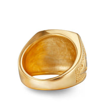 Load image into Gallery viewer, Gold Rhinestone Masonic Signet Ring