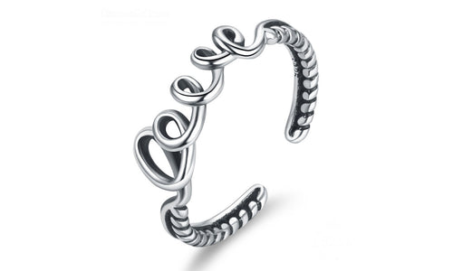 LOVE  Rings Silver Open Finger Rings for Women Wedding Ring