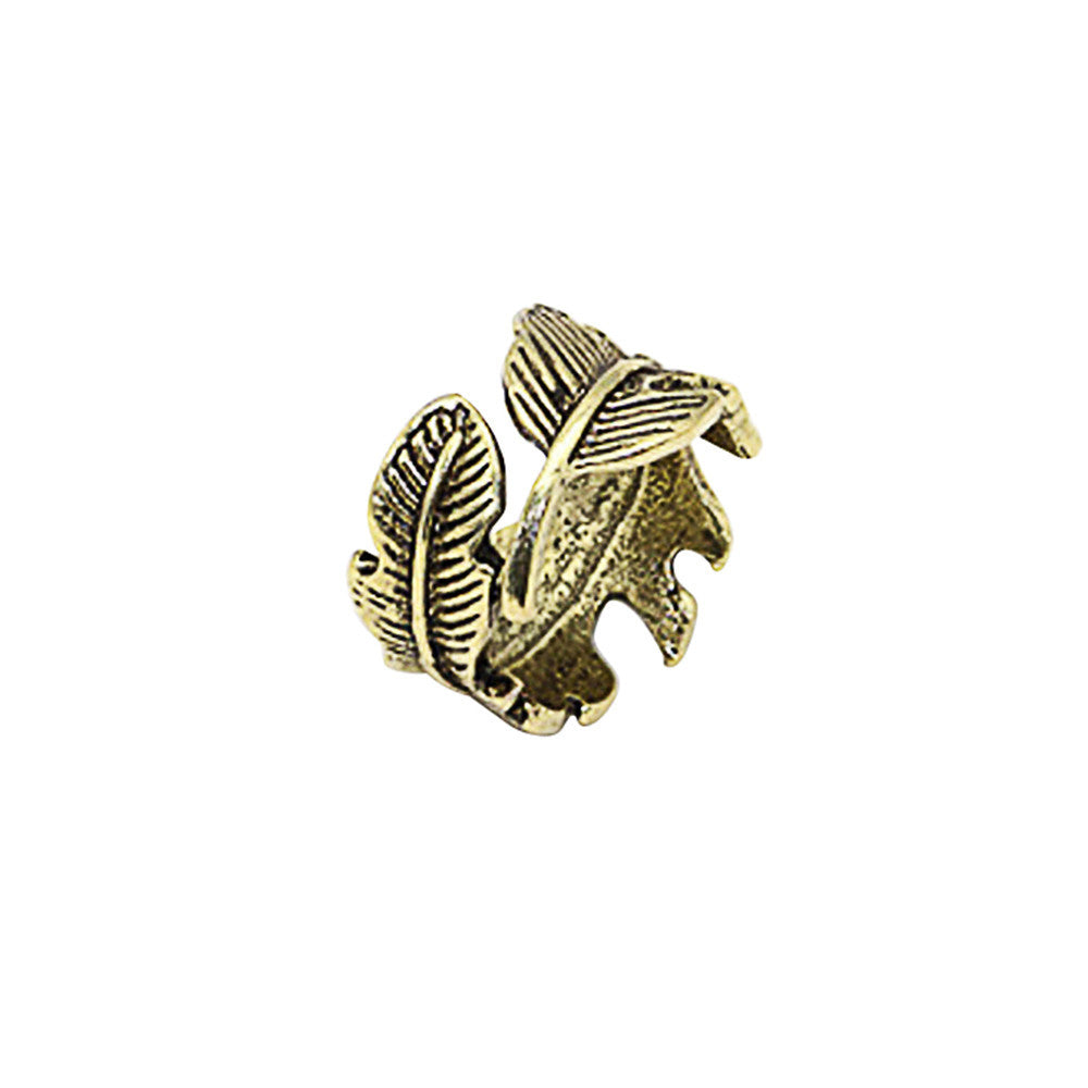 Retro Womens Mens Chic Rings Feather Vintage Finger Ring Jewelry