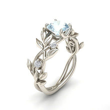 Load image into Gallery viewer, Ring Stylish Hot Flower Olive Leaf Shape Finger Ring Crystal Blue Diamond Ring Jewelry for Women