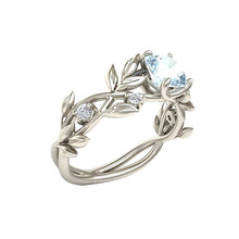 Load image into Gallery viewer, Ring Stylish Hot Flower Olive Leaf Shape Finger Ring Crystal Blue Diamond Ring Jewelry for Women