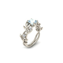 Load image into Gallery viewer, Ring Stylish Hot Flower Olive Leaf Shape Finger Ring Crystal Blue Diamond Ring Jewelry for Women