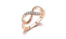 Load image into Gallery viewer, Fashion Alloy Crystal Rings Gold Color Infinity Ring