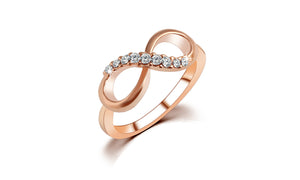 Fashion Alloy Crystal Rings Gold Color Infinity Ring