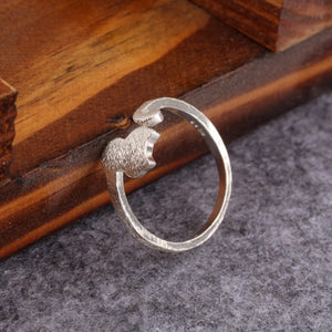 Charming Trendy Adjustable Ring 925 Sterling Silver Ring Cat Design Rings for Women