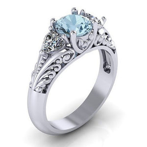 Sapphire Engagement Ring Creative Couple Ring