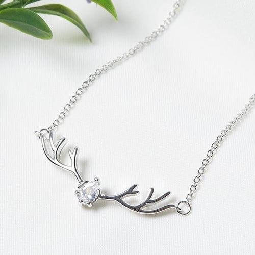 Vintage Deer Necklace Elk Head Pendant Necklace Cute Animal Pendant Necklace for Women