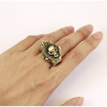 Load image into Gallery viewer, Ring Watch Men&#39;S Ring Watch Antique Ring Watch Skull Flame Anime